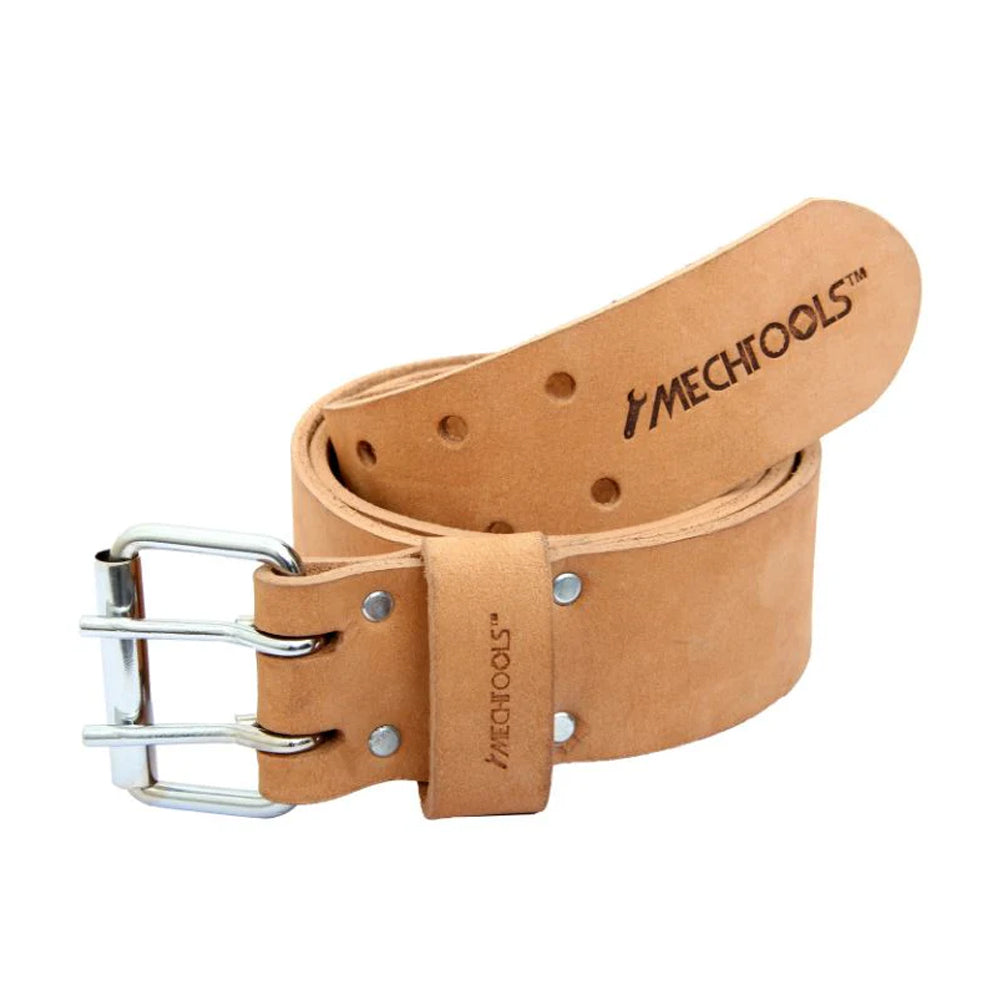 MechTools 2" Leather Tool Belt with Double Buckle (Natural)