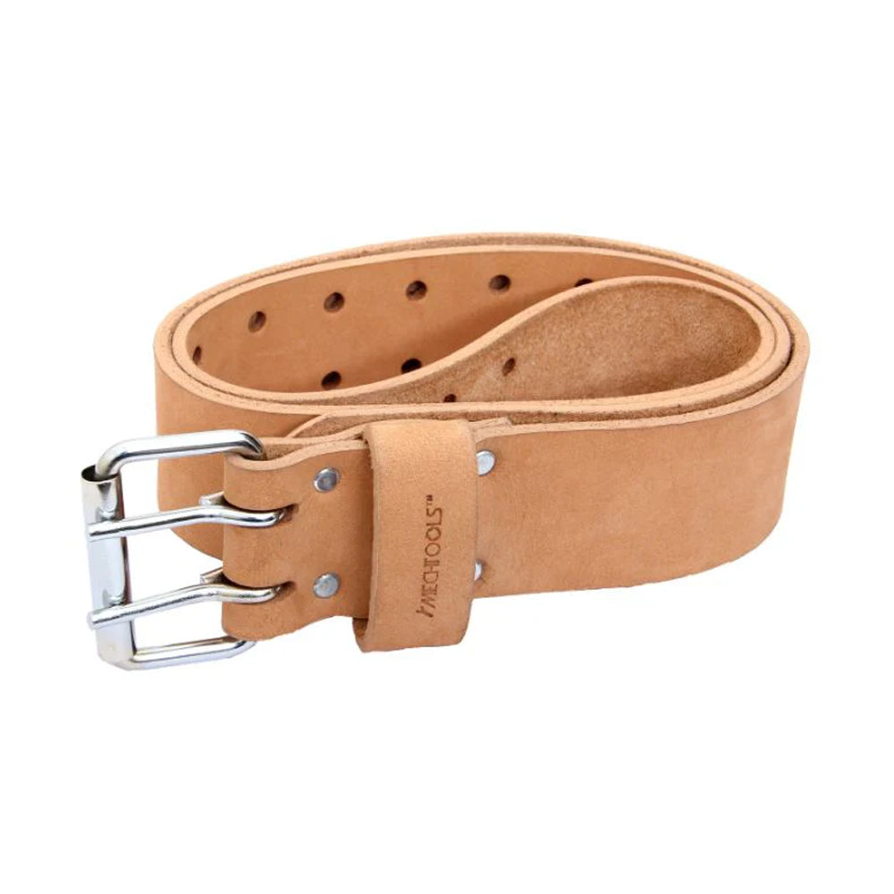 MechTools 2" Leather Tool Belt with Double Buckle (Natural)