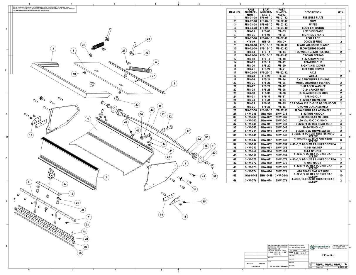 Northstar Flat Box Repair Parts
