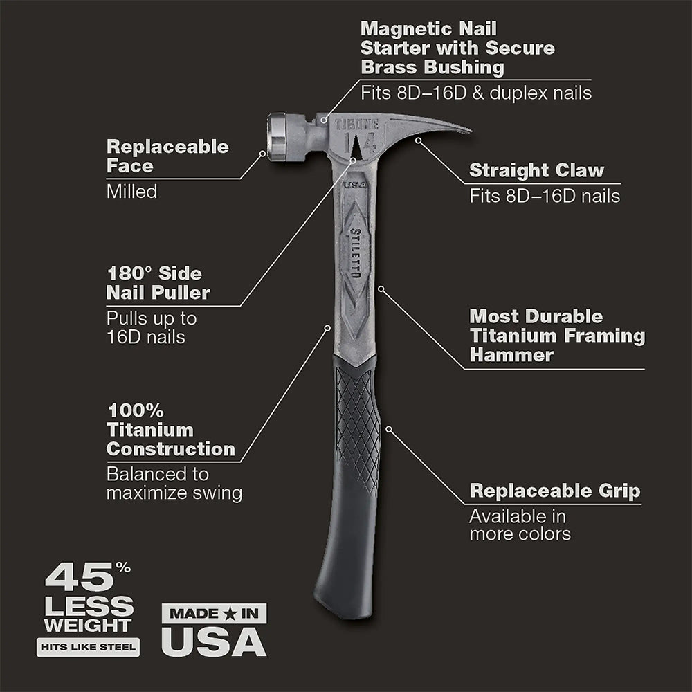 Stiletto 14oz TIBONE™ Milled/Curved Titanium