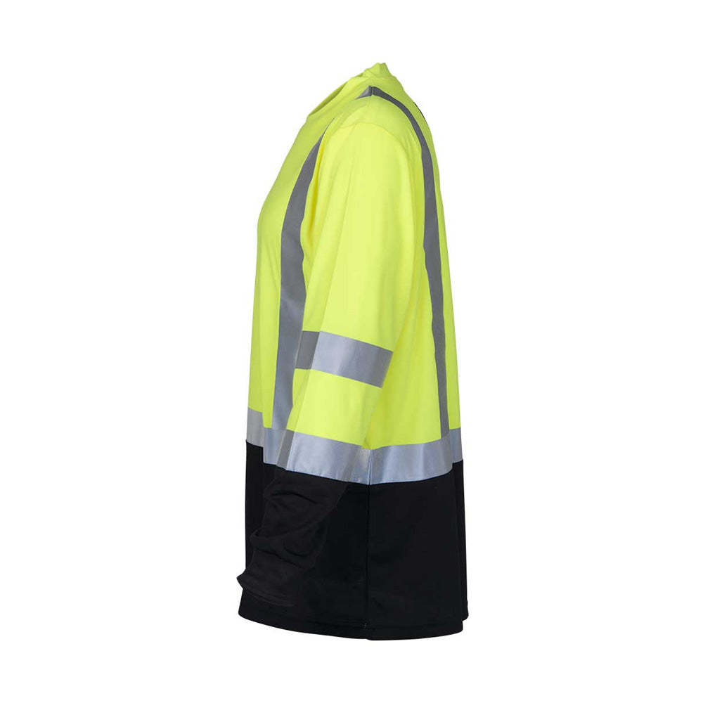 TapeTech HiVis Long-Sleeved Taped Safety Shirt with a Black Bottom