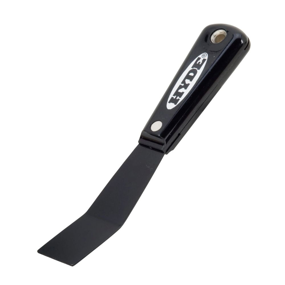 HYDE Black & Silver® Carbon Steel 1-1/4" Stiff Scraper w/ Bent Blade