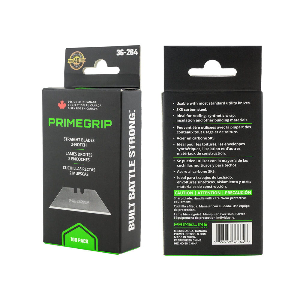 PrimeTools 2-Notch Economy Straight Blades - 100 Pack