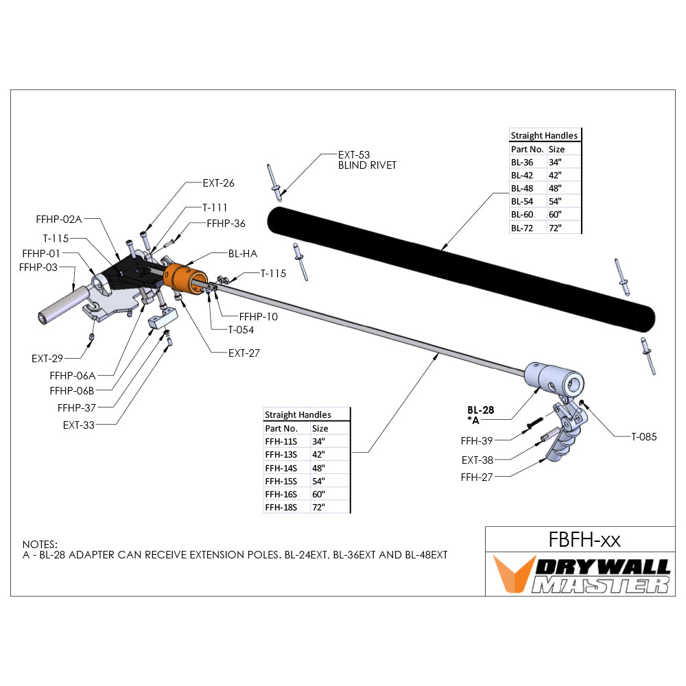 Drywall Master Handle Repair Parts