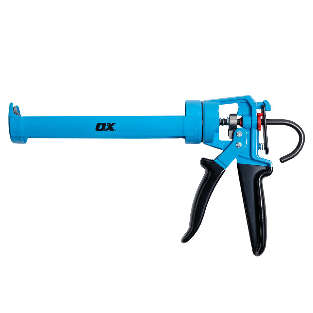 Ox Pro 10 Ounce Precision Drip Free Caulk Gun - 12:1 Thrust Ratio