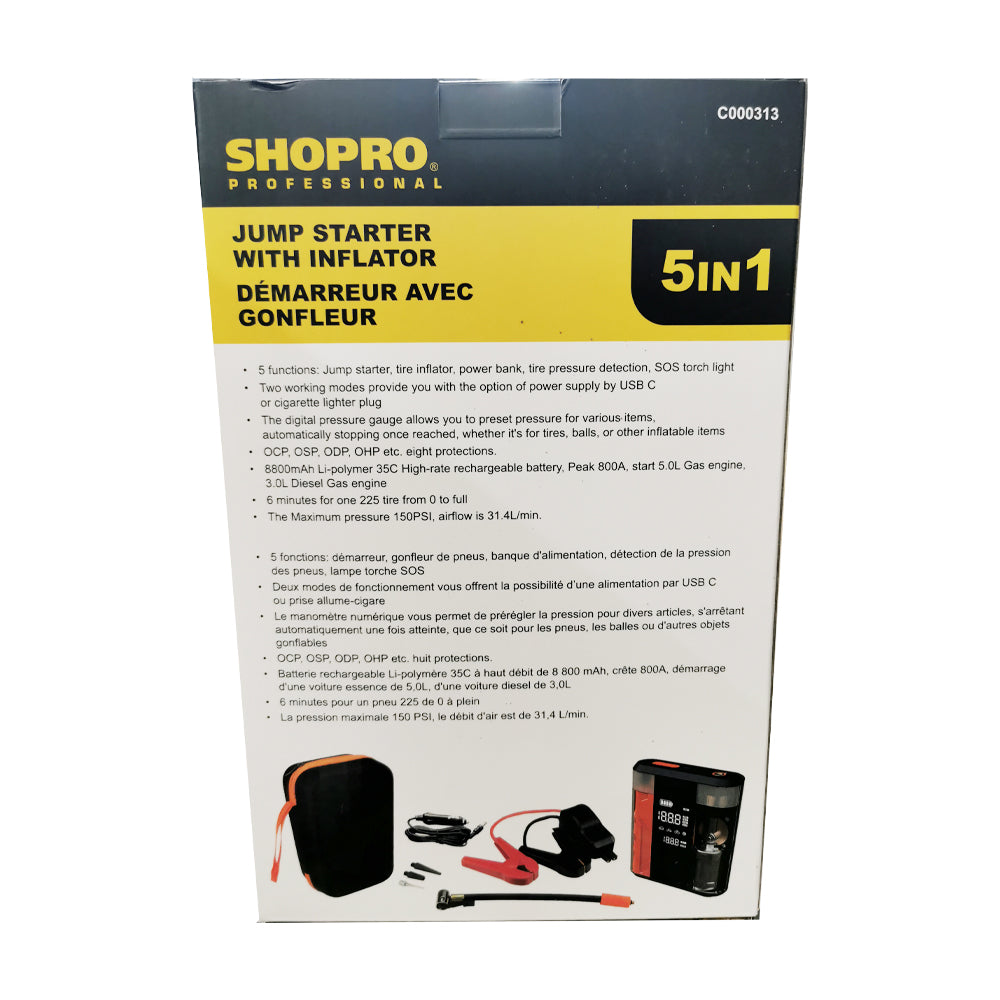 Shopro Jump Starter with Inflator