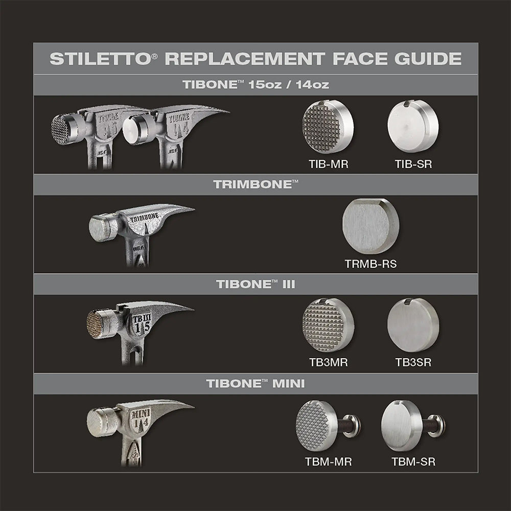 Stiletto TIBONE™ Smooth Steel Replacement Face