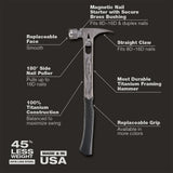 Stiletto 15oz TIBONE™ Curved Titanium Hammer