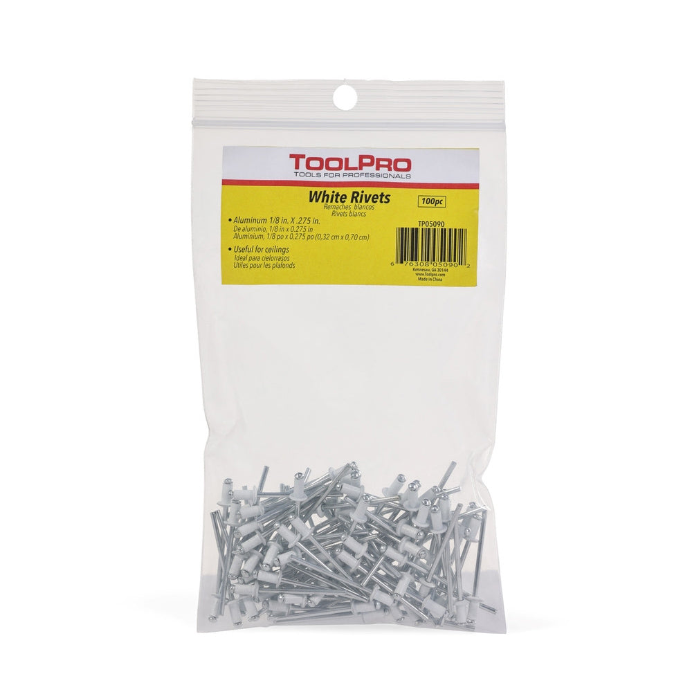 ToolPro 1/8" White Aluminum Pull Rivets