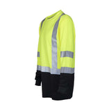 TapeTech HiVis Long-Sleeved Taped Safety Shirt with a Black Bottom