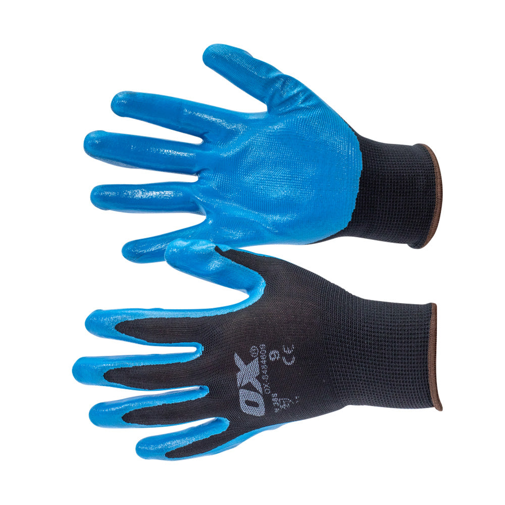 OX Safety Polyester Lined Nitrile Gloves