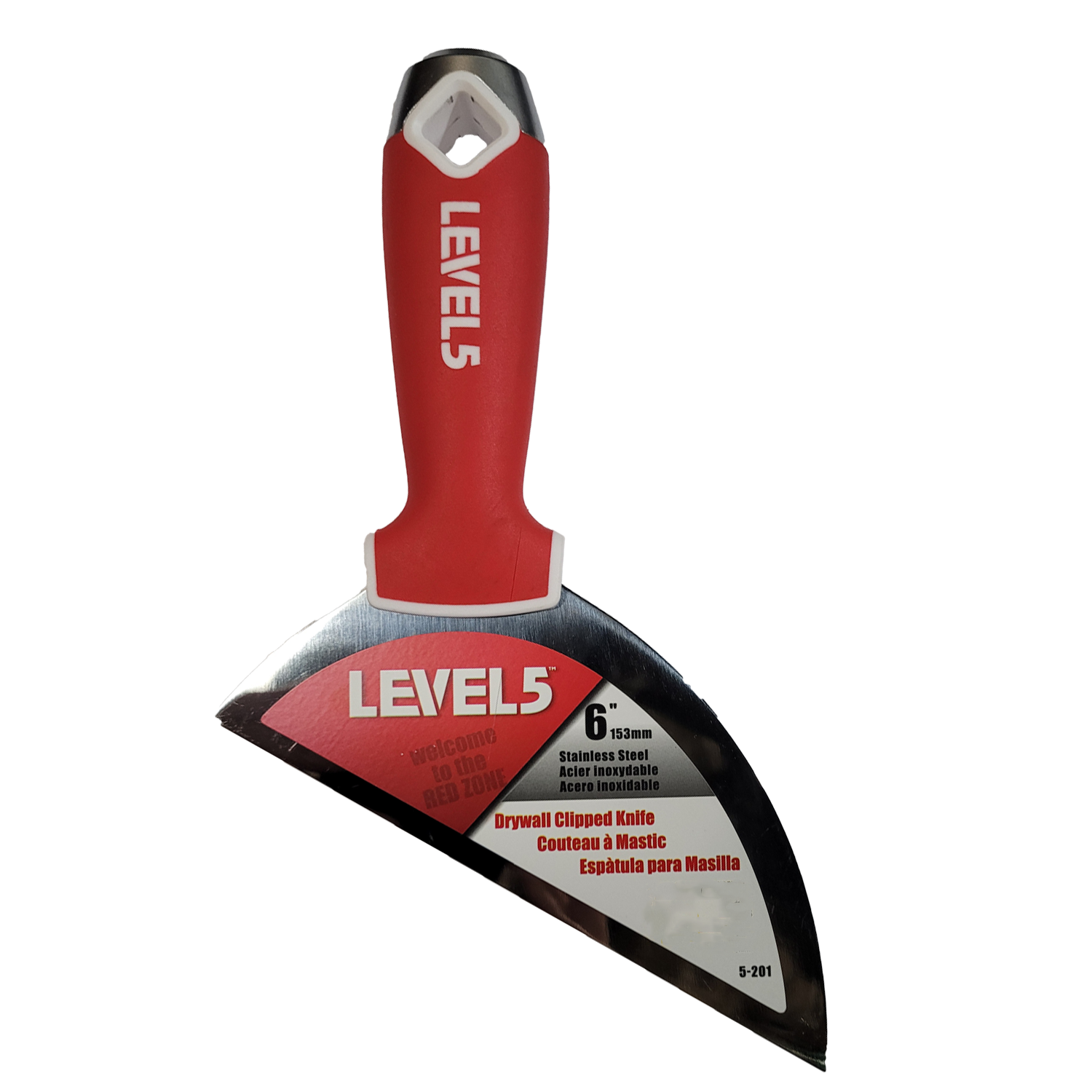 Level 5 6" Stainless Steel Clipped Drywall Joint Knife