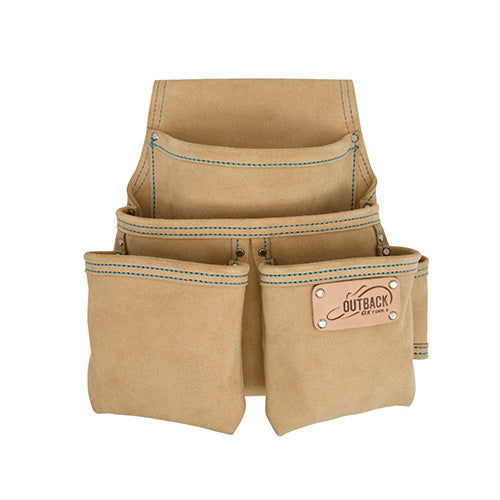 OX Trade 4-Pocket Fastener Pouch, Suede Leather