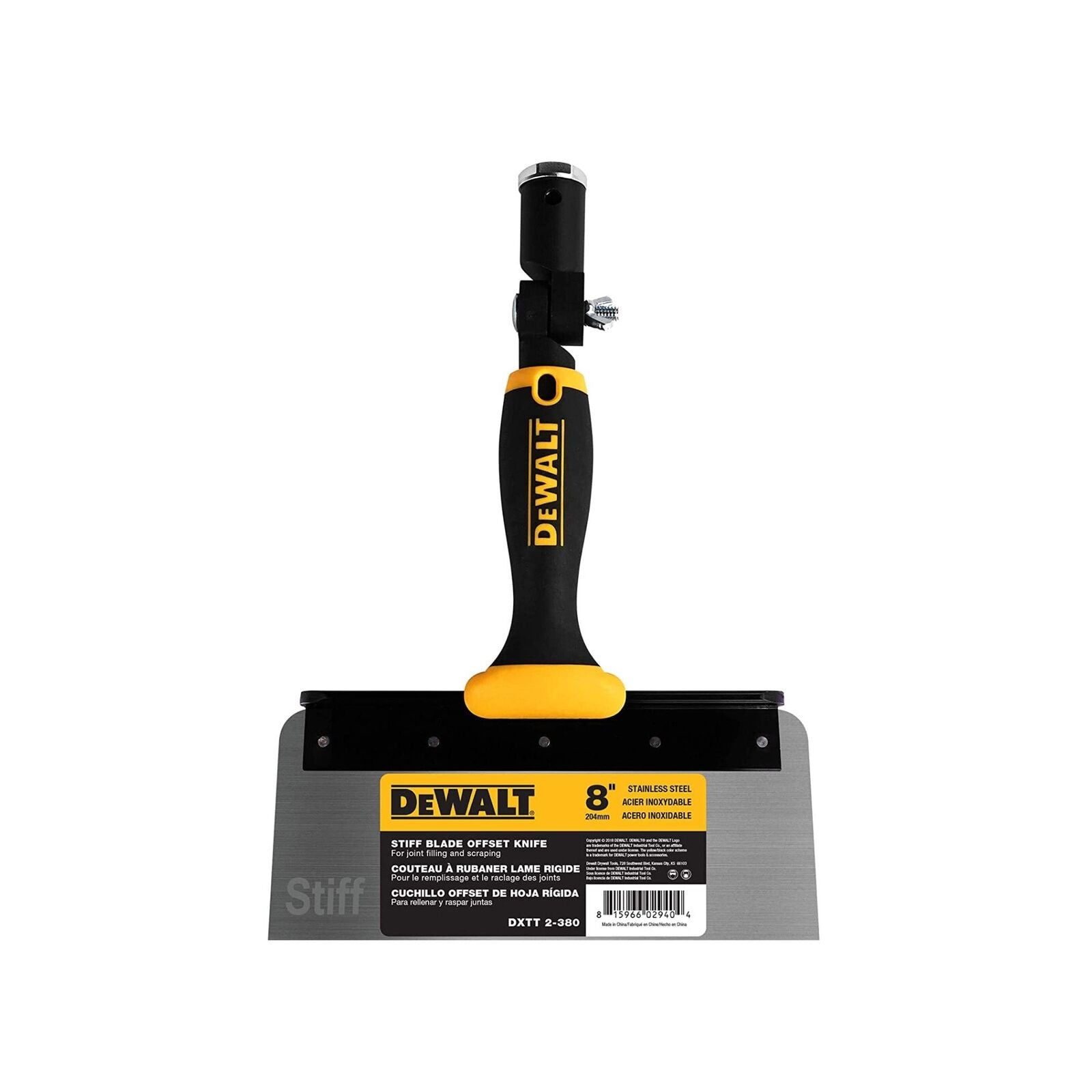 DeWALT Stainless Steel Offset Knife with Soft Grip Handle
