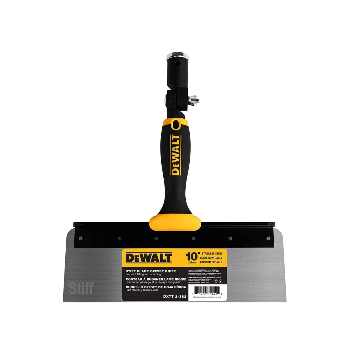 DeWALT Stainless Steel Offset Knife with Soft Grip Handle