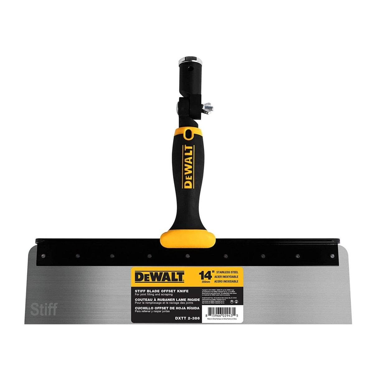 DeWALT Stainless Steel Offset Knife with Soft Grip Handle