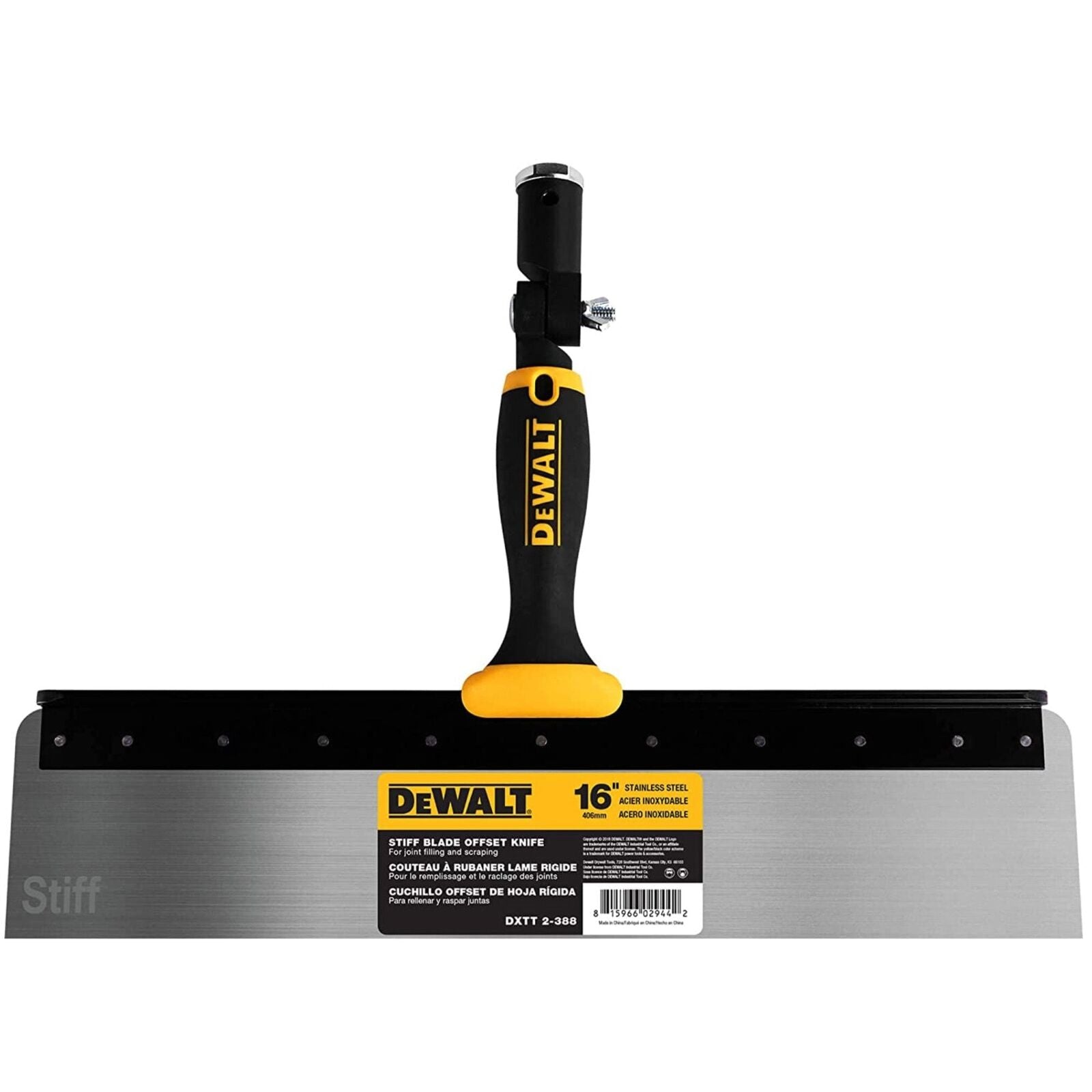 DeWALT Stainless Steel Offset Knife with Soft Grip Handle